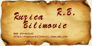 Ružica Bilimović vizit kartica